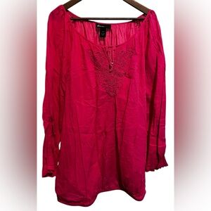 Lane Bryant women’s hot pink light cotton blouse/ Size 26/28